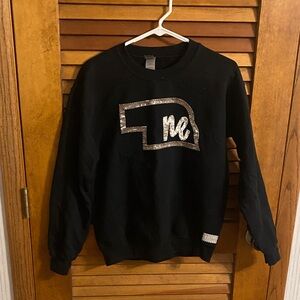 Gildan Black Crewneck Sweater with Gold NE design
